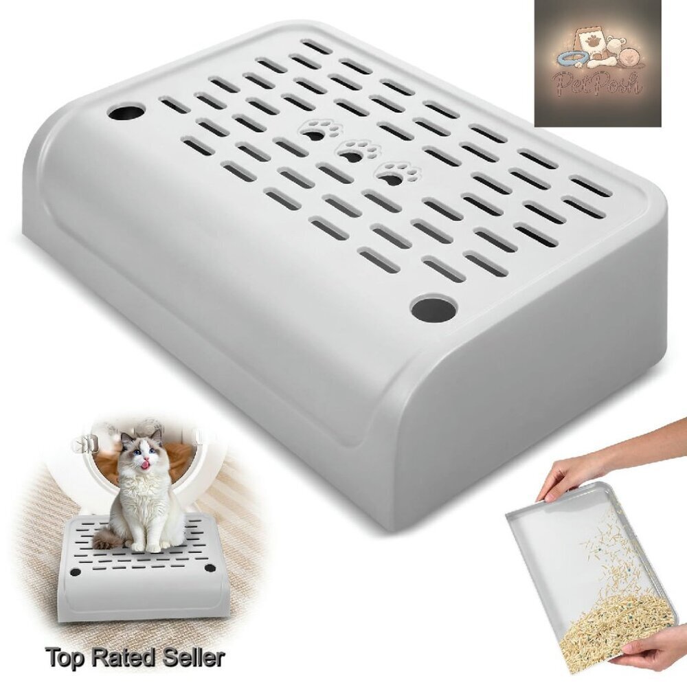 Cat Litter Box Ramp Step Stool With Storage Filter Anti-Tracking Durable